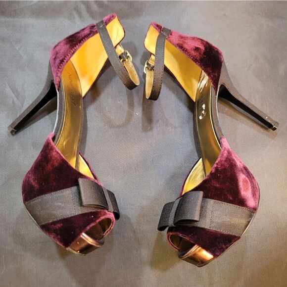 NINE WEST SATIN BOWNOT HIGH HEEL STILETTO OPEN-TOE SANDAL - Picture 8 of 15